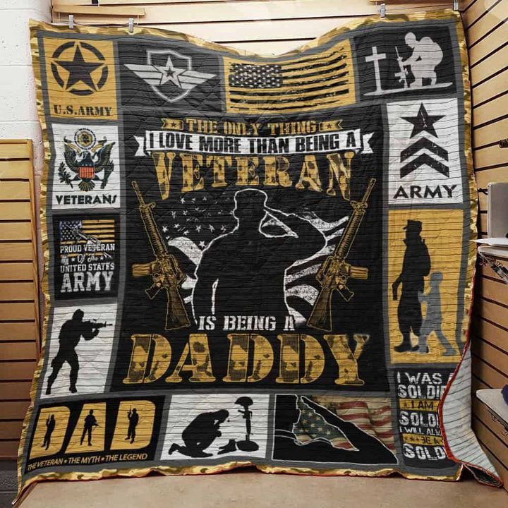 The Only Thing I Love More Than Being A Veteran Quilt Blanket