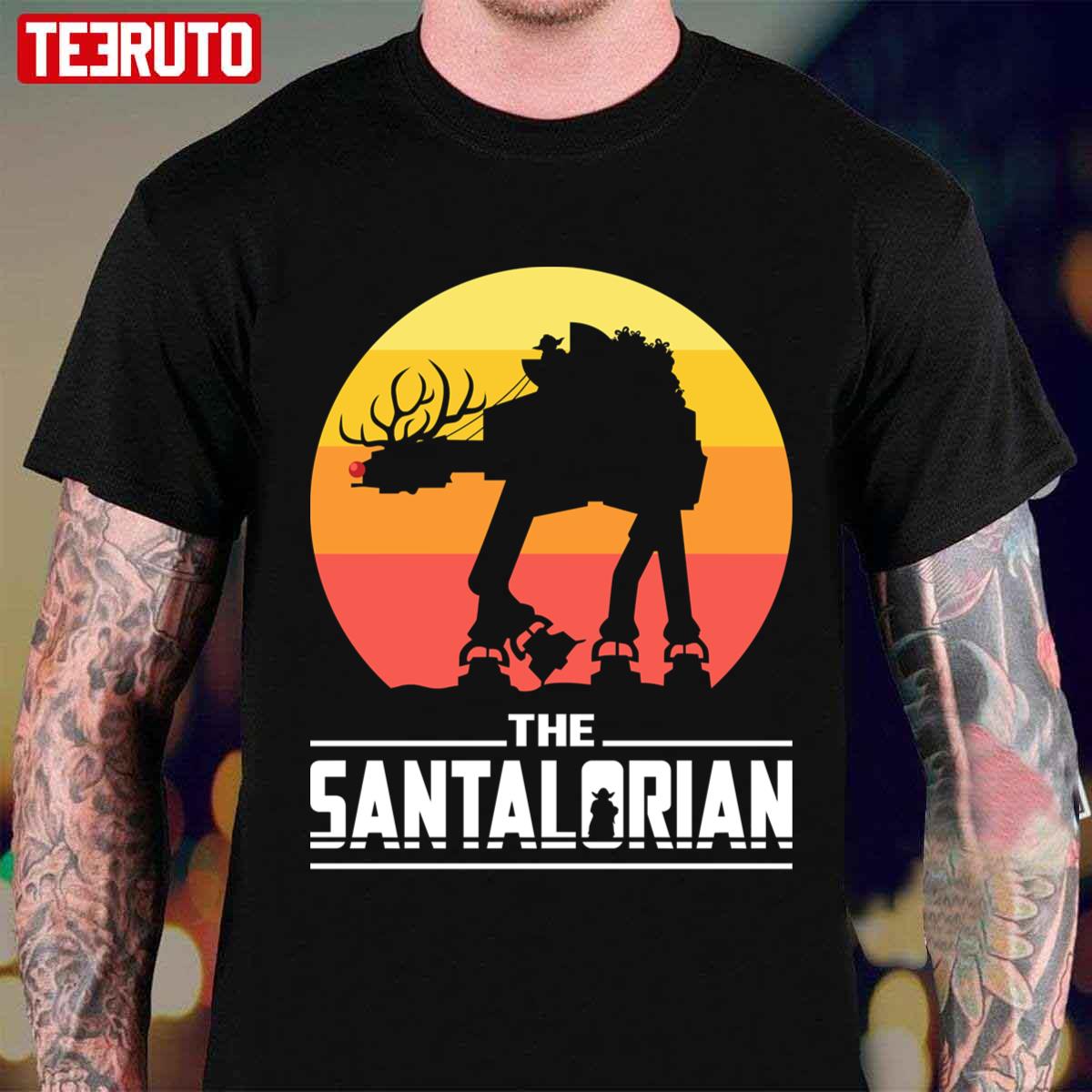 The Santalorian Atat Rudolph Christmas Star Wars Mandalorian Unisex T-shirt