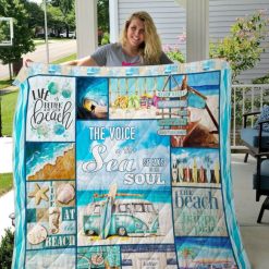 The Voice Of Sea Speaks To The Soul Beach Quilt Blanket