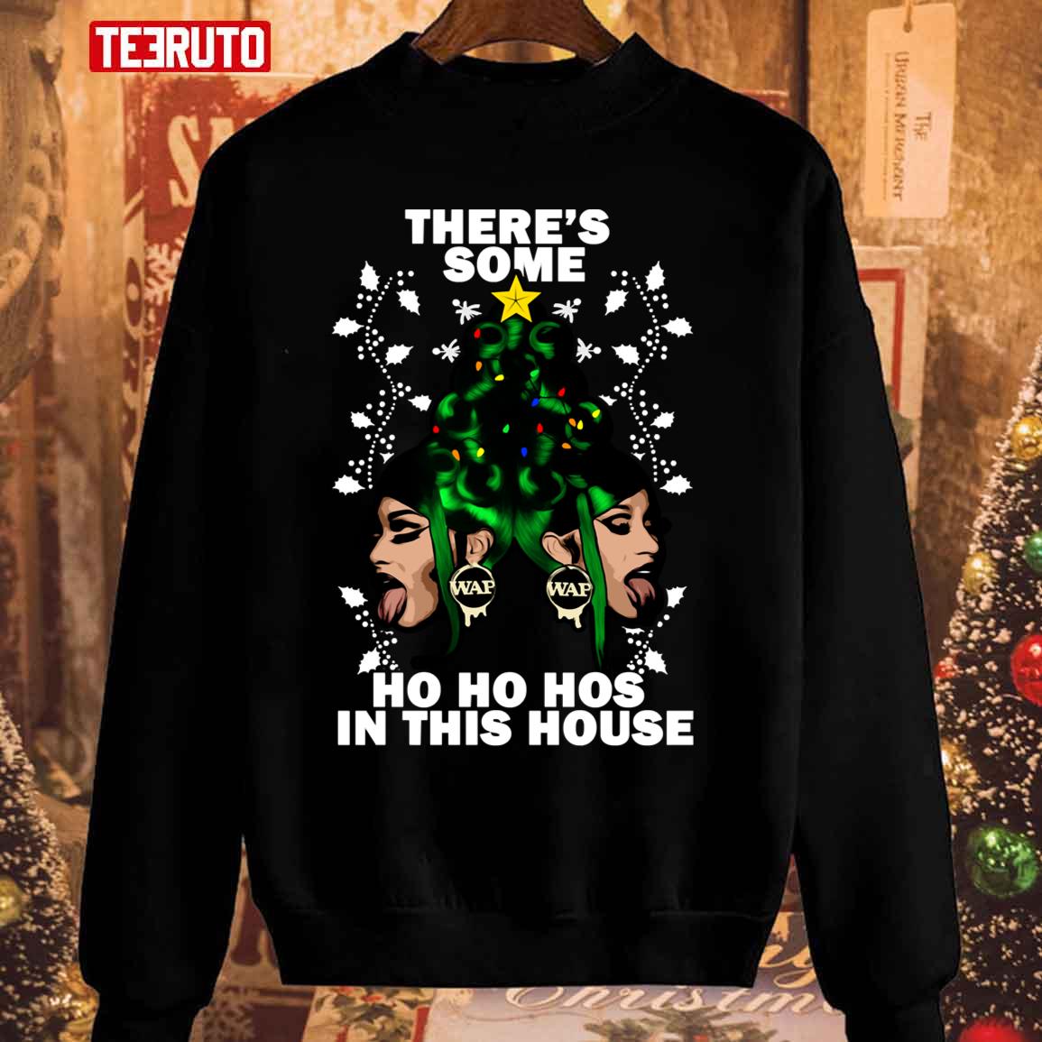 There’s Some Ho Ho Hos In This House Merry Wapmas Megan Cardi B Unisex Sweatshirt