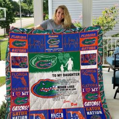 To My Daughter Dad Florida Gators Quilt Blanket