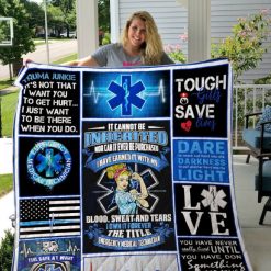 Tough Girls Save Lives Emt Quilt Blanket