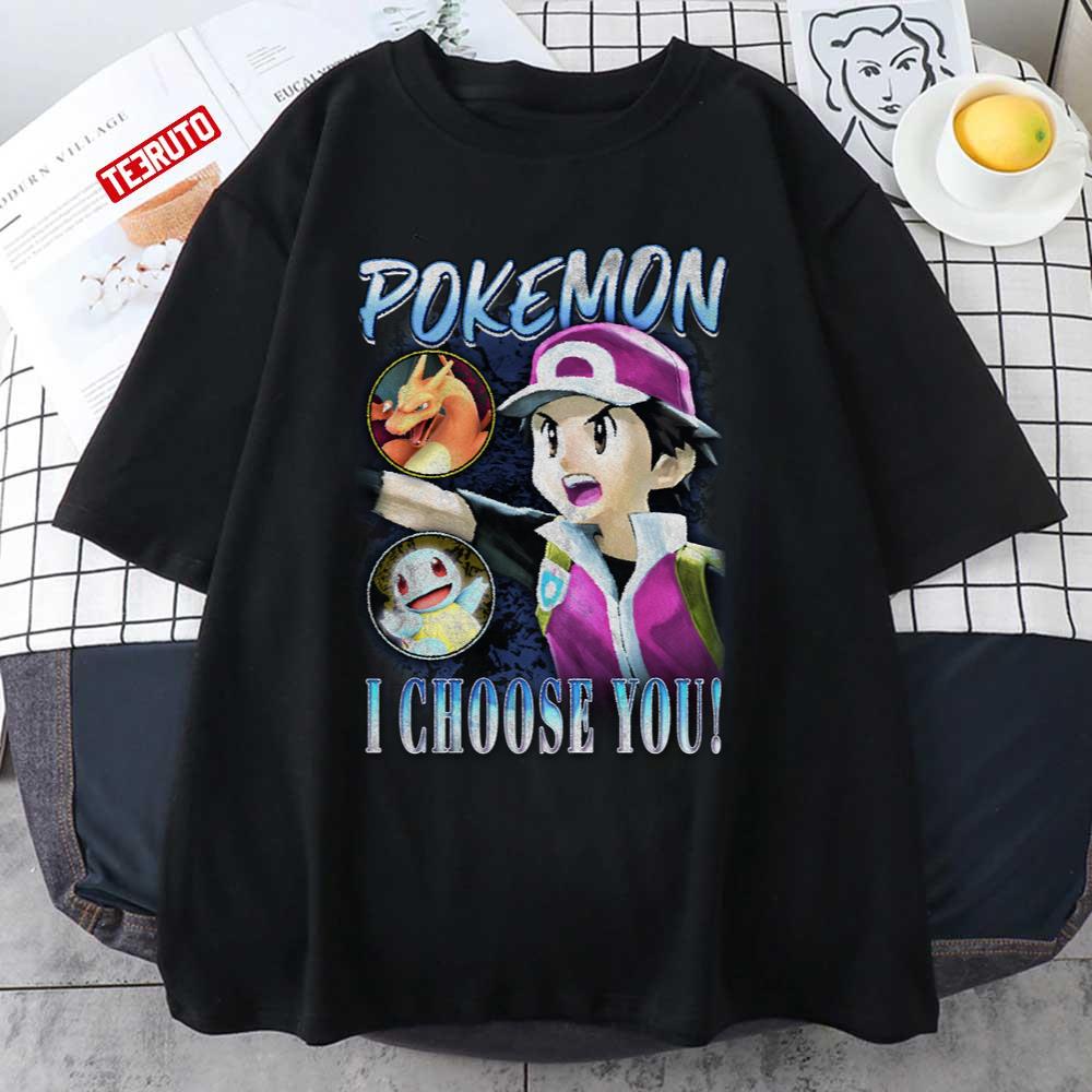 Trainer Pokemon I Choose You Vintage Retro Graphic Unisex T-shirt