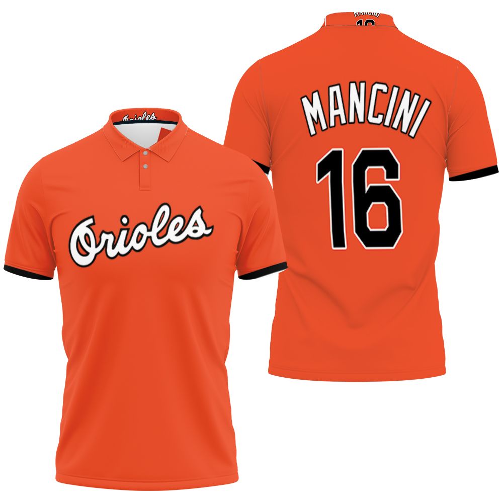 Trey Mancini #16 Baltimore Orioles Mlb 1988 Cooperstown Collection Mesh Orange 2019 3d Designed Allover Gift For Baltimore Fans Polo Shirt