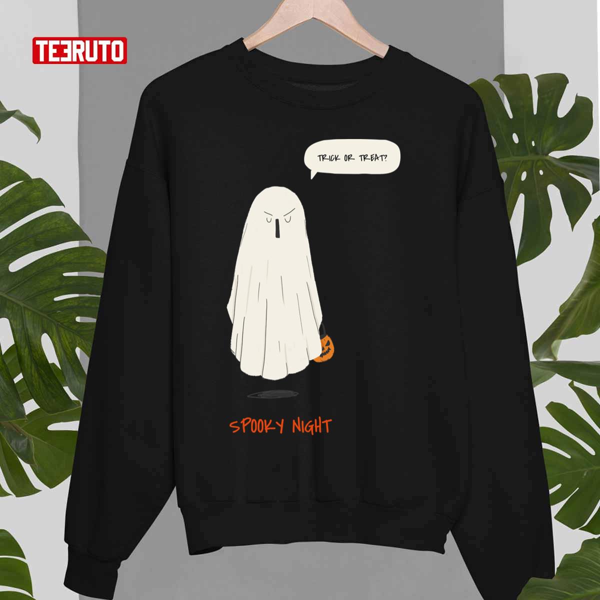 Trick Or Treat Spooky Night Halloween Ghost Unisex Sweatshirt