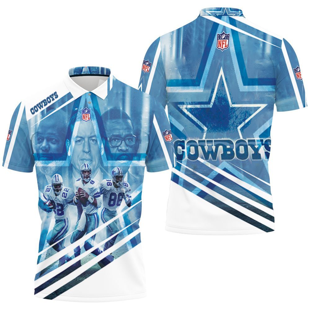 Triplets Dallas Cowboys Emmitt Smith 22 Troy Aikman 8 Michael Irvin 88 3d Polo Shirt All Over Print Shirt 3d T-shirt
