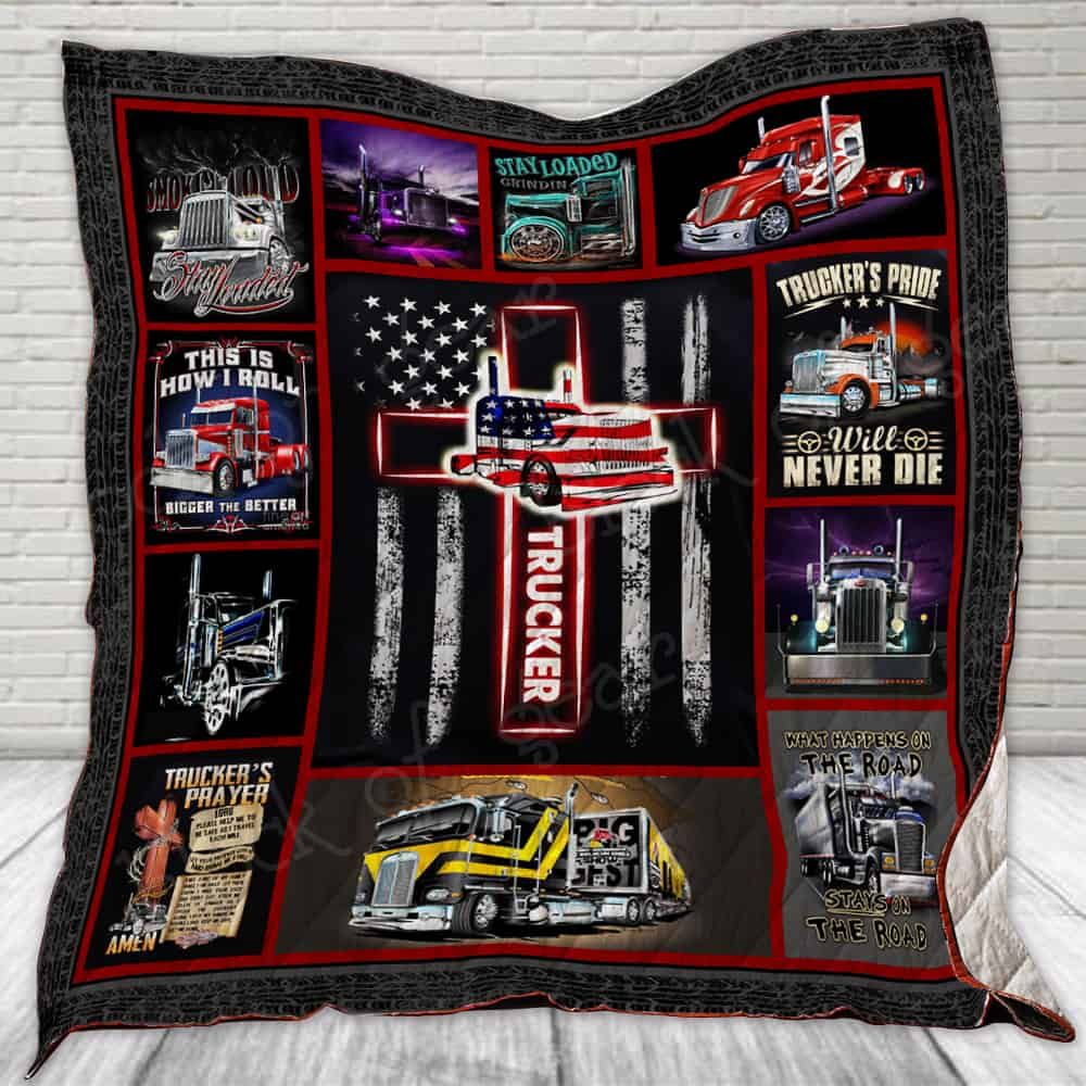 Trucker US Flag Quilt Blanket