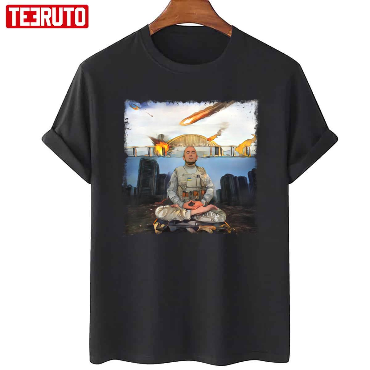 Ukrainian Yoga Meditating Soldier Unisex T-Shirt