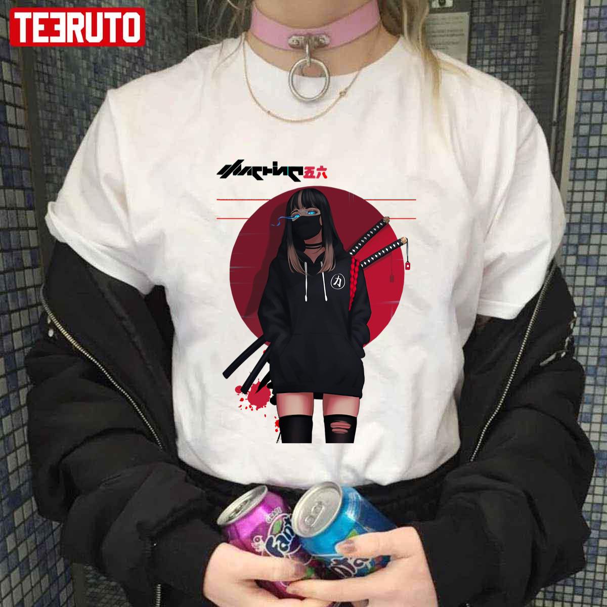 Urban Japanese Cyberpunk Girl Vaporwave Style Unisex T-shirt