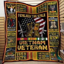 Vietnam Veteran I Walked The Walk Quilt Blanket