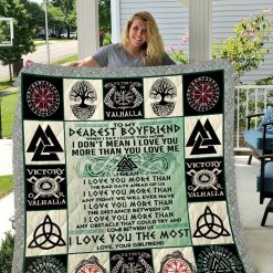 Viking To My Boyfriend From Girlfriend I Love You The Most Personalized Quilt Blanket