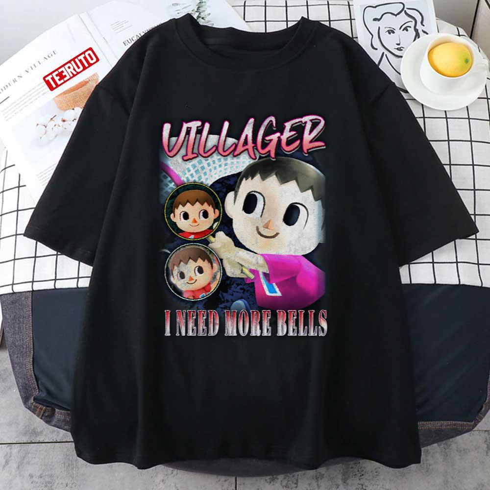 Villager I Need More Bells Smash Bros Vintage Graphic Unisex T-shirt