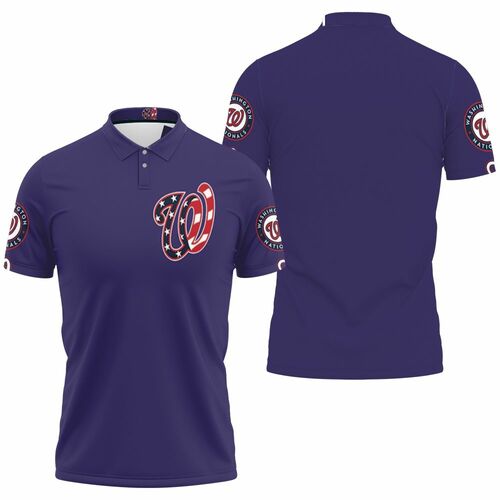Washington Nationals 2020 Mlb Blue Us Flag Polo Shirt Model A8296 All Over Print Shirt 3d T-shirt