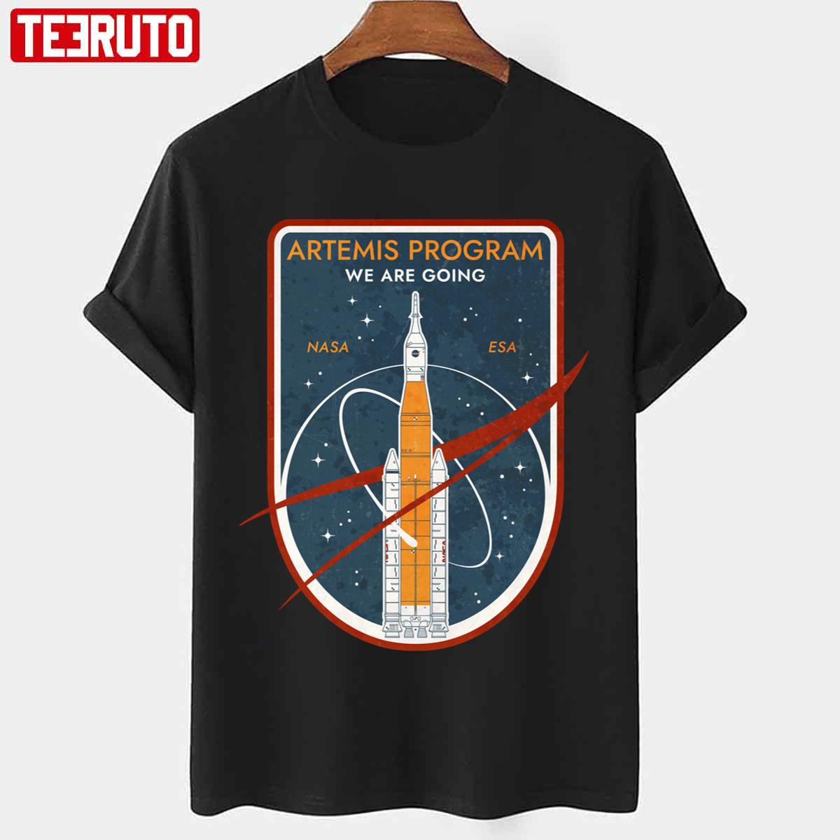 We Are Going  Artemis Program Nasa Esa Commemorative Badge Unisex T-shirt