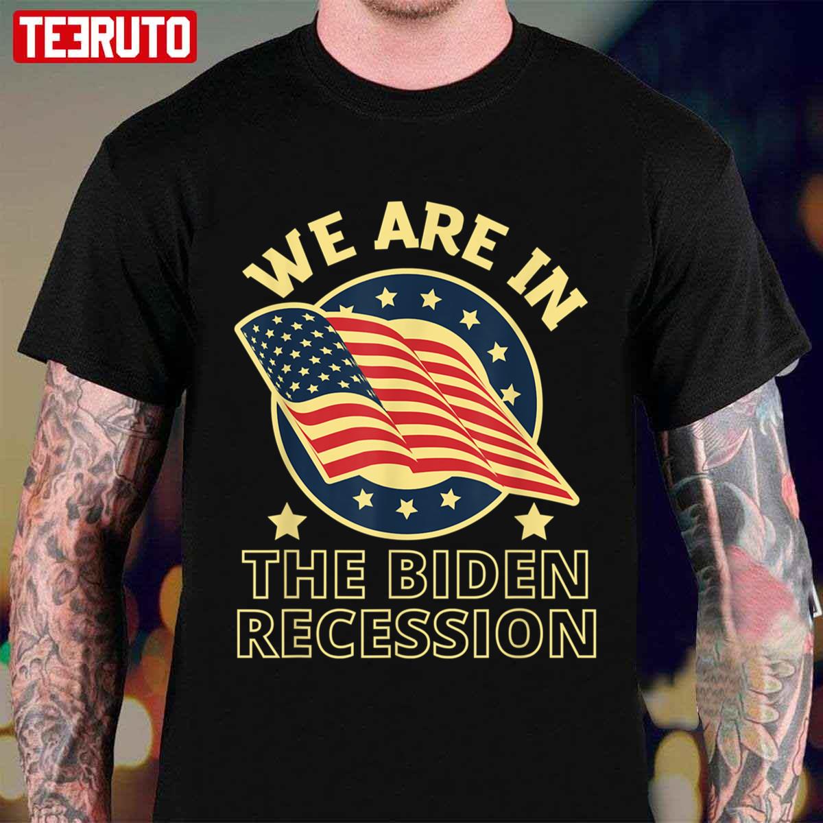 We Are In The Biden Recession Usa Flag Anti Biden Political Unisex Sweatshirt