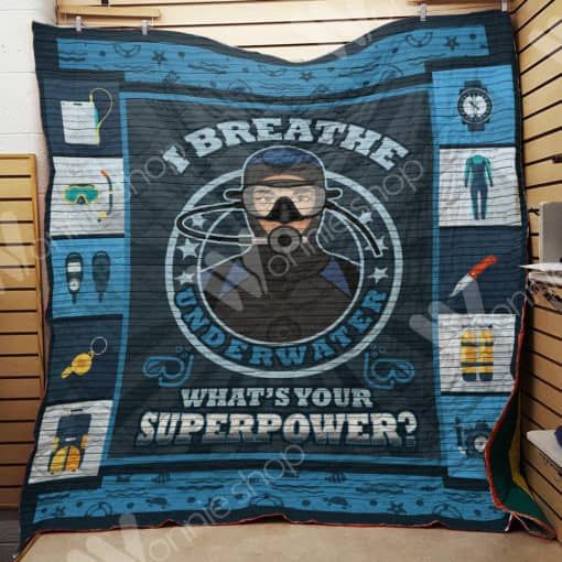 What’s Your Superpower Scuba Diving Quilt Blanket