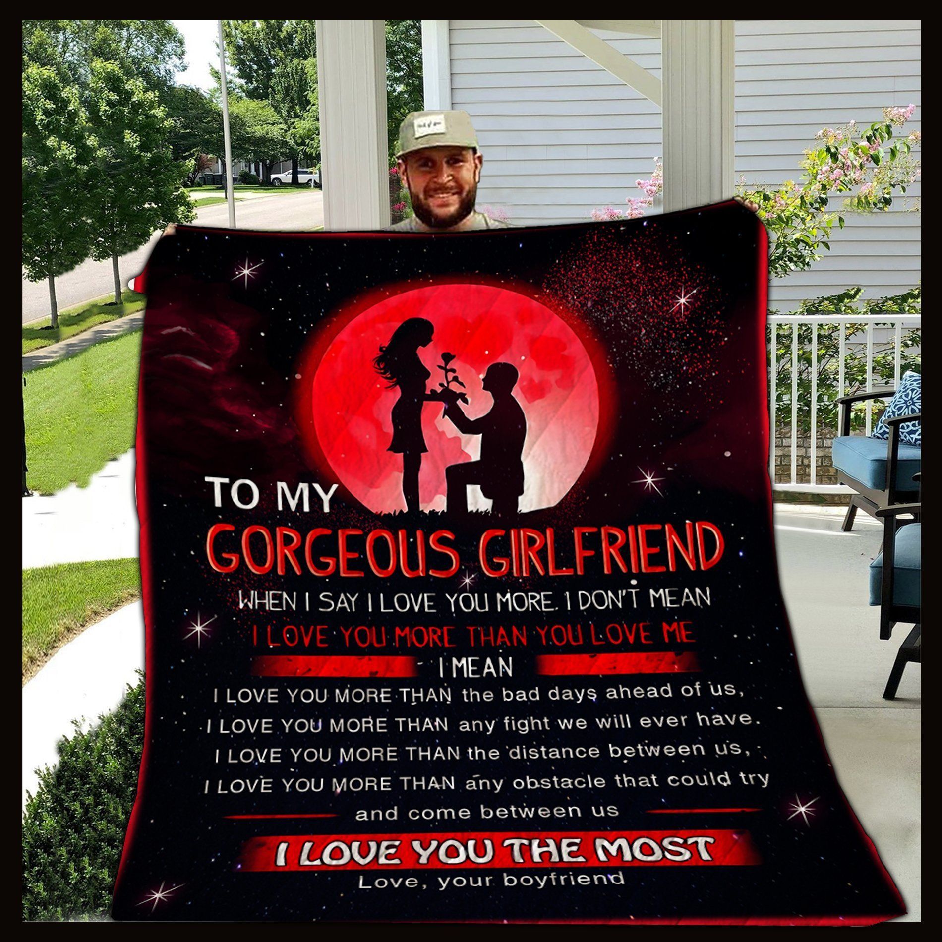 When I Say I Love You More  To My Girlfriend From Boyfriend Personalized Quilt Blanket