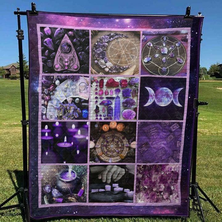 Wicca Symbol Quilt Blanket