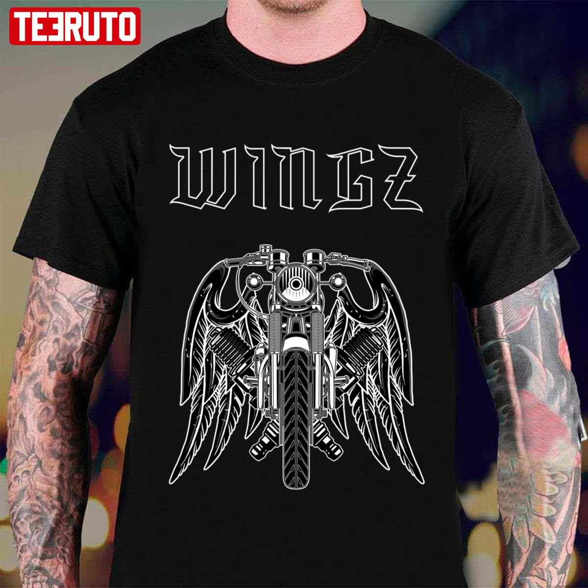 Wingz Café Racer Motorcycle Graphic Unisex T-Shirt