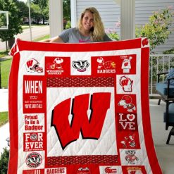 Wisconsin Badgers Red Quilt Blanket