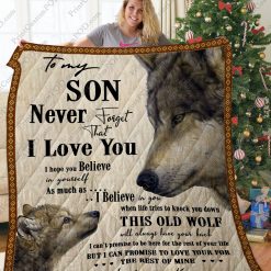 Wolf To My Son From Mom I Love You Personalized Quilt Blanket