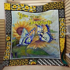 You Are My Sunshine Monarch Butterfly Quilt Blanket