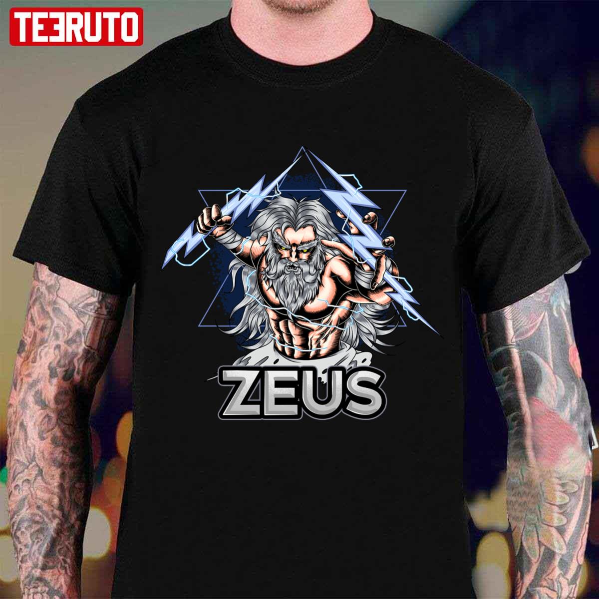 Zeus Shirt Greek Mythology Vintage Zeus Lightning Camp Half-Blood Unisex T-shirt