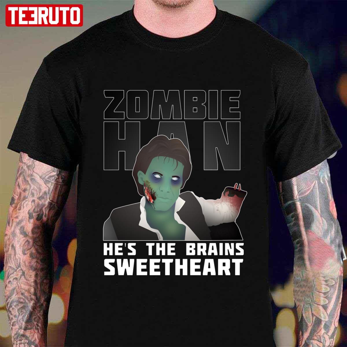 Zombie Han He’s The Brains Sweatheart Unisex T-Shirt