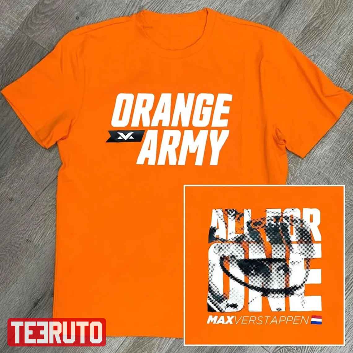 2022 F1 Max Verstappen Orange Army All For One Unisex T-shirt