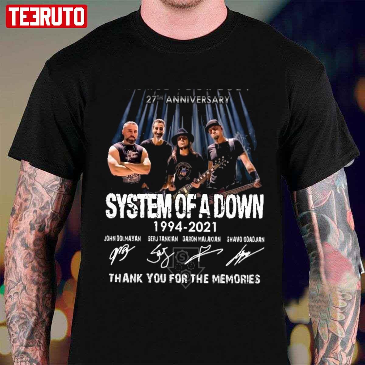 27th Anniversary System Of A Down 1994 – 2021 Unisex T-Shirt