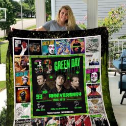 33rd Anniversary Green Day Band Quilt Blanket