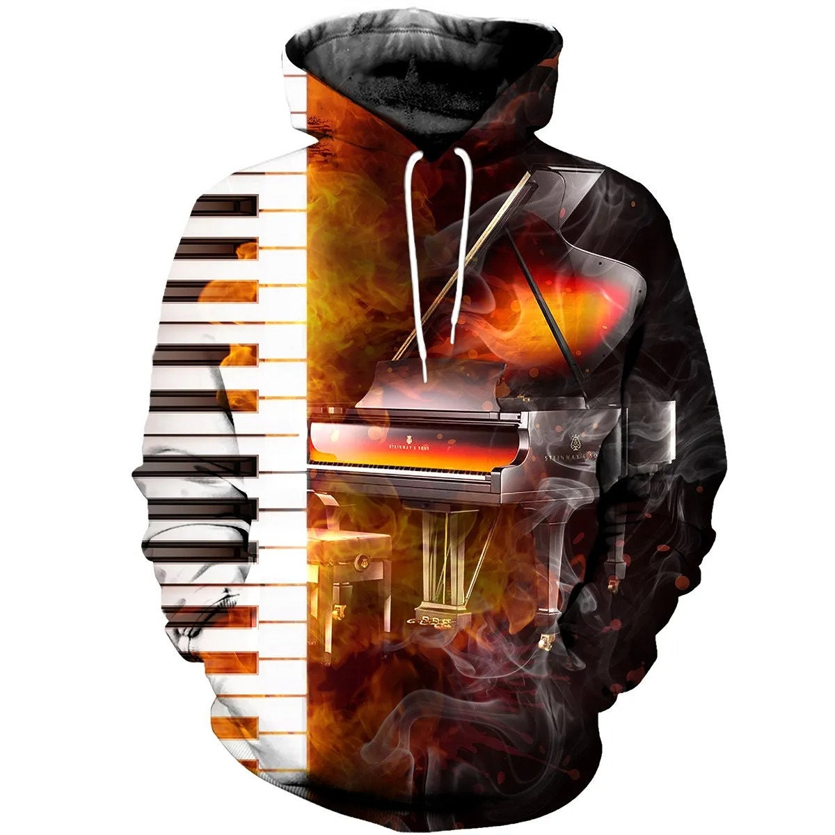 3D All Over Printed Beautiful Piano AOP Unisex Hoodie
