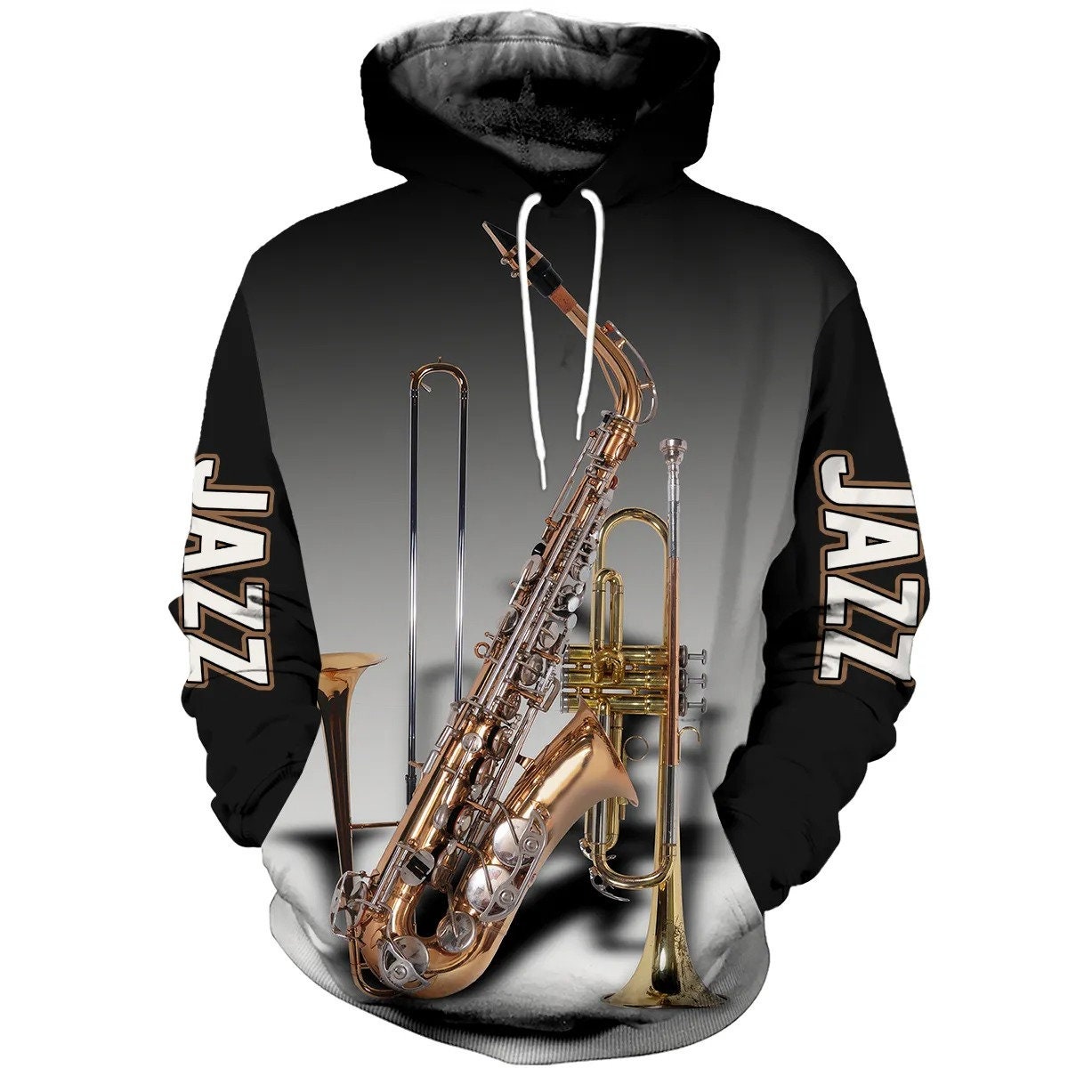 3D All Over Printed Jazz Musical Instruments AOP Unisex Hoodie