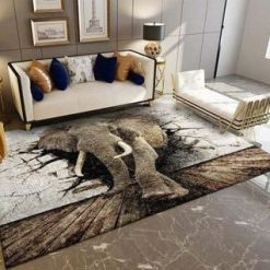 3D Elephant Area Rug  Animal Print Floor SN51153 Rug Carpet
