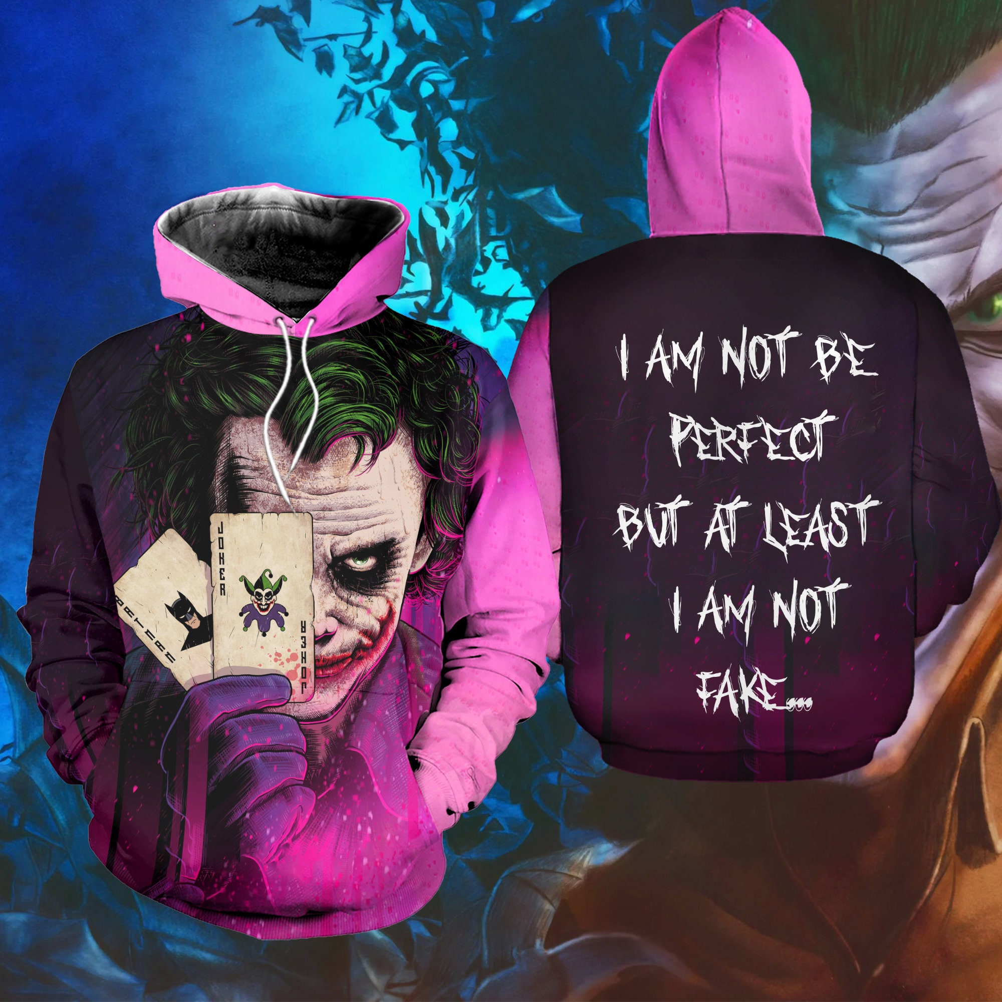 3D I Am Not Be Perfect Joker Tee All Over Printed AOP Unisex Hoodie