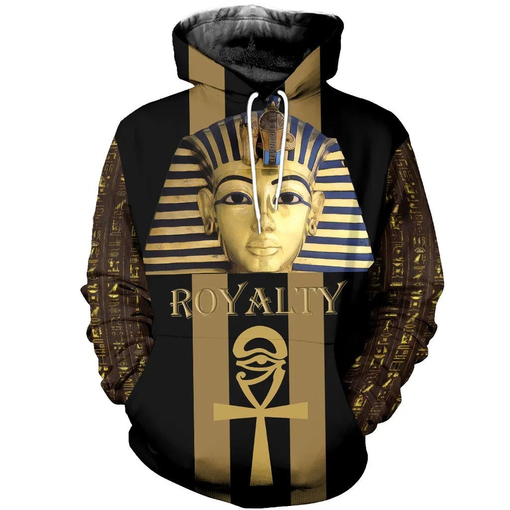 3D Printed Egyptian King Tut Royalty AOP Unisex Hoodie
