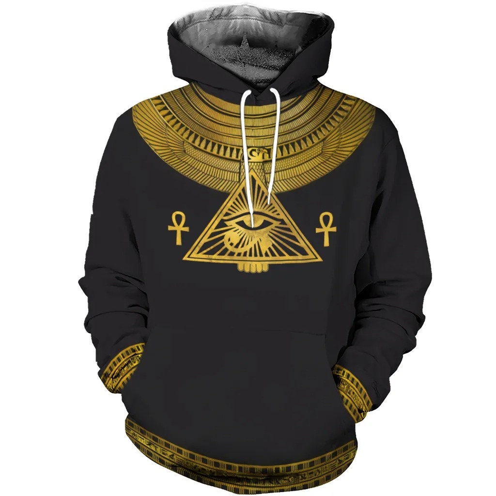 3D Printed Horus Egyptian God Gift Shrit AOP Unisex Hoodie