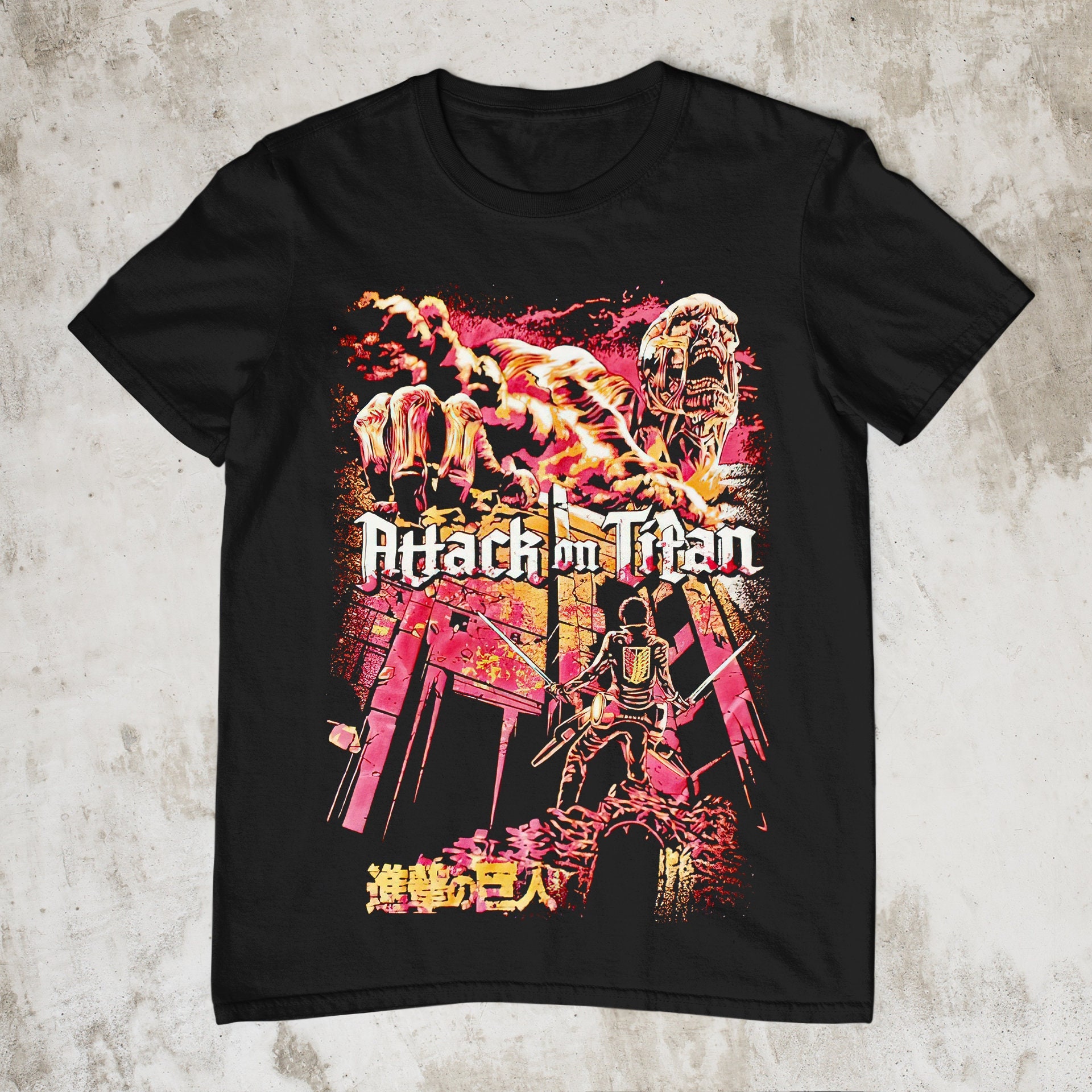 90s Vintage Attack On Titan Anime Manga Japan Movie Edition Levi Ackerman Eren Jeager Mikasa Ackerman Unisex T-Shirt