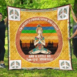 A Little Go Fuck Yourself Vintage Hippie Quilt Blanket