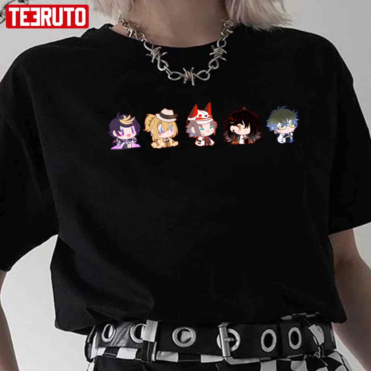 Adorable Luxiem Chibi Characters Nijisanji Unisex T-shirt