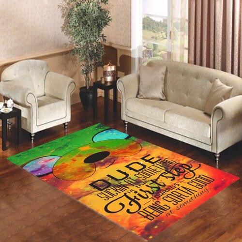 Adventure Time Jake The Dog Quote Galaxy Nebula Living room carpet rugs