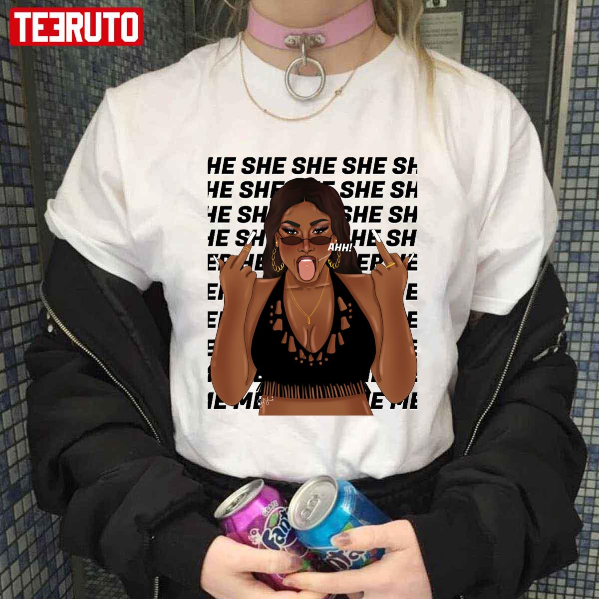 Ahhh Megan Thee Stallion Tongue Out Unisex T-shirt