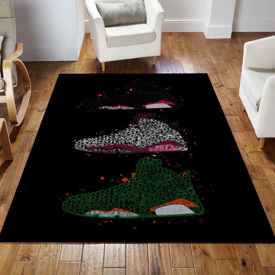 Air Jordan Doodle Area Rug Bedroom Rug US Gift Decor