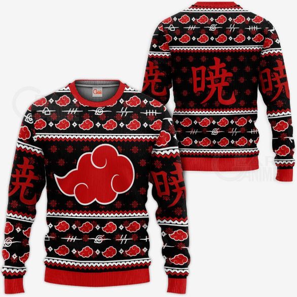 Akatsuki Ugly Christmas Anime Custom Xmas Knitted Sweater