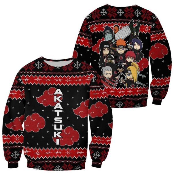 Akatsuki Ugly Christmas Anime Xmas Custom Clothes Knitted Sweater