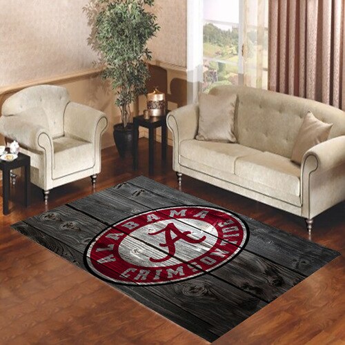 Alabama Crimson Tide Wood Living room carpet rugs