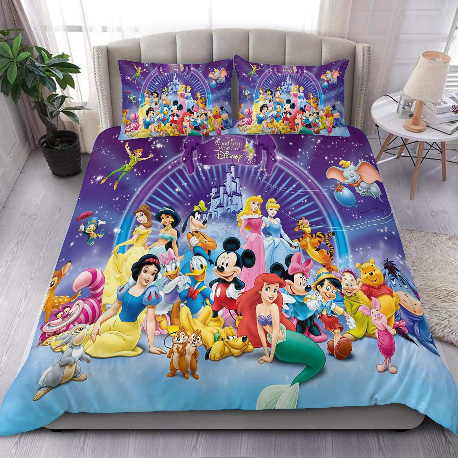 All Disney Characters Bedding Set Disney Graphic Cartoon