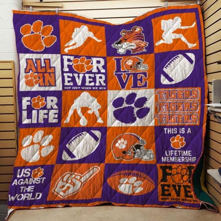 All In Ncaa Clemson Tigers Quilt Blanket
