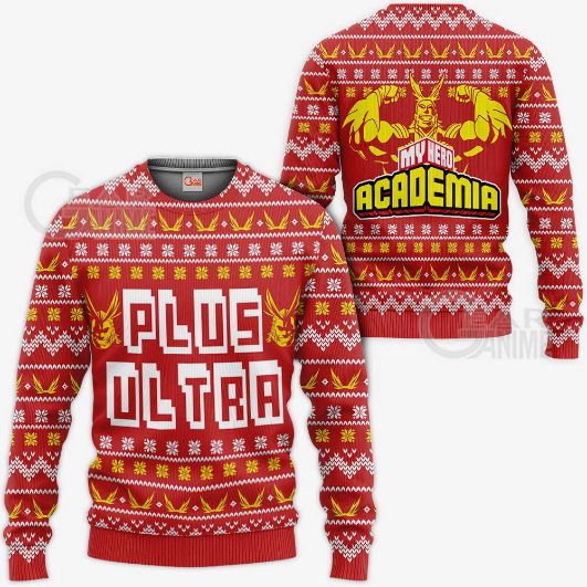 All Might Plus Ultra Ugly Christmas My Hero Academia Anime Xmas Knitted Sweater