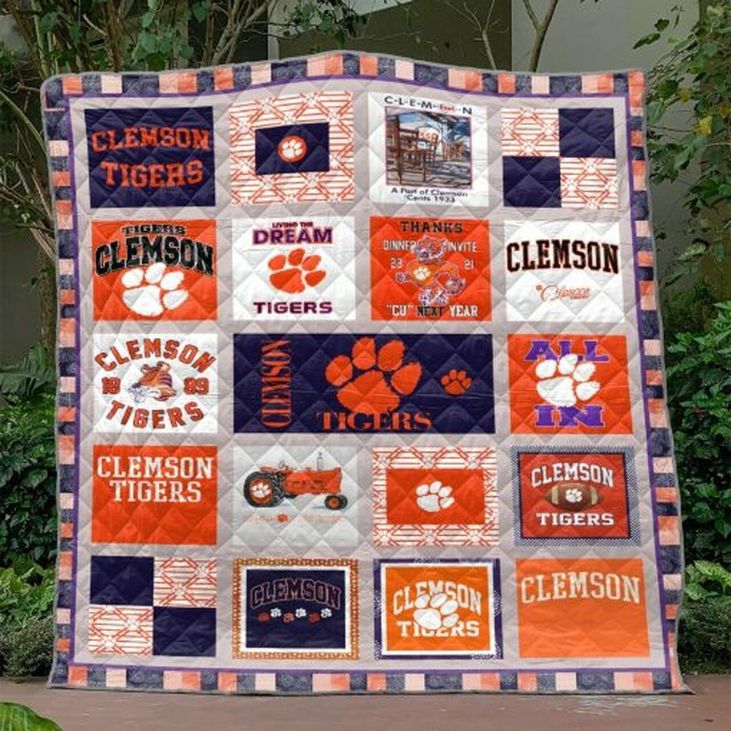 American Football Ncaa Clemson Tigers Quilt Blanket